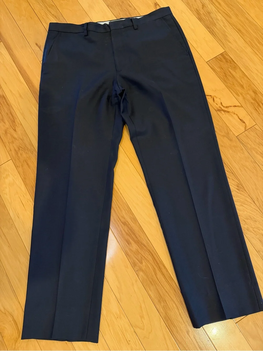 ETRO Men's Flat-Front Navy Wool Dress Pants Trousers Made in Italy